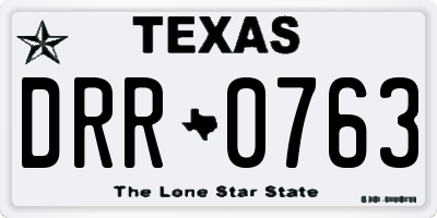 TX license plate DRR0763