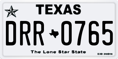 TX license plate DRR0765