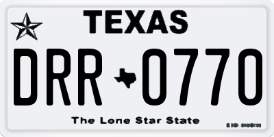 TX license plate DRR0770