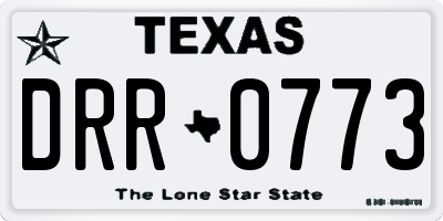 TX license plate DRR0773