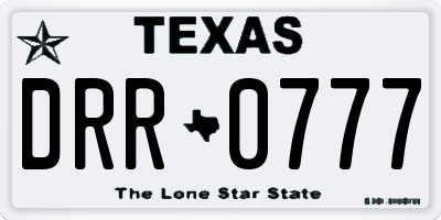 TX license plate DRR0777