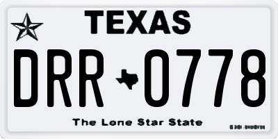 TX license plate DRR0778