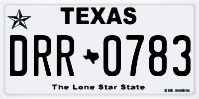 TX license plate DRR0783
