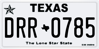 TX license plate DRR0785