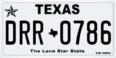 TX license plate DRR0786