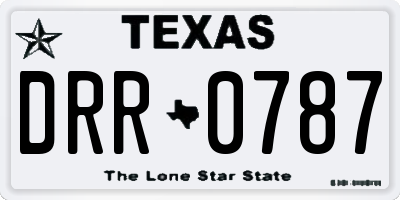 TX license plate DRR0787