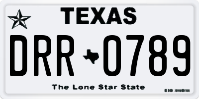 TX license plate DRR0789