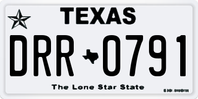 TX license plate DRR0791