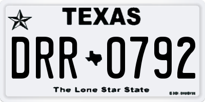 TX license plate DRR0792