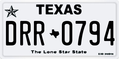TX license plate DRR0794