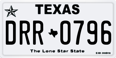 TX license plate DRR0796
