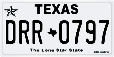 TX license plate DRR0797