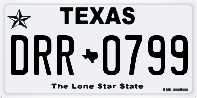 TX license plate DRR0799