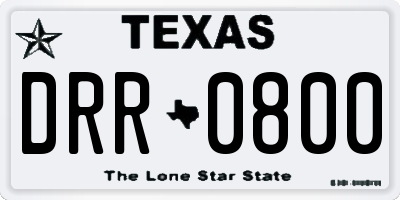 TX license plate DRR0800
