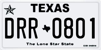 TX license plate DRR0801
