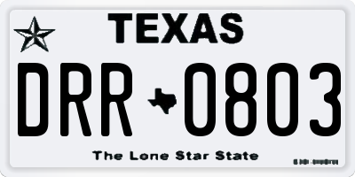 TX license plate DRR0803