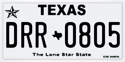 TX license plate DRR0805