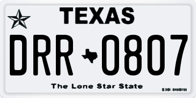 TX license plate DRR0807