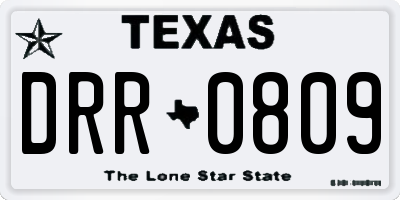 TX license plate DRR0809