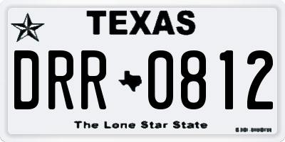 TX license plate DRR0812
