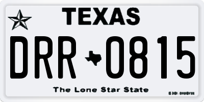 TX license plate DRR0815