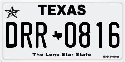 TX license plate DRR0816