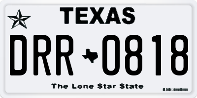 TX license plate DRR0818