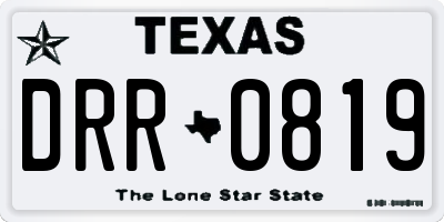 TX license plate DRR0819