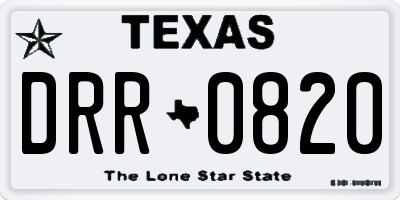 TX license plate DRR0820