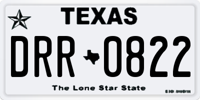 TX license plate DRR0822