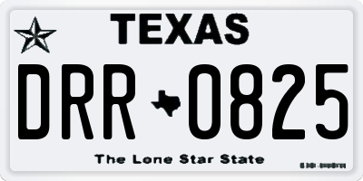 TX license plate DRR0825