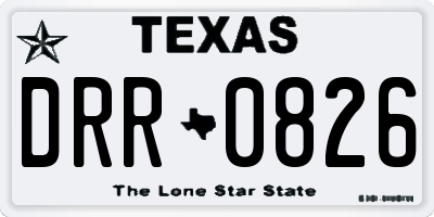 TX license plate DRR0826