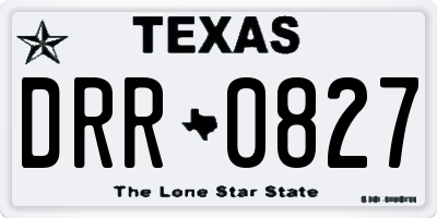 TX license plate DRR0827