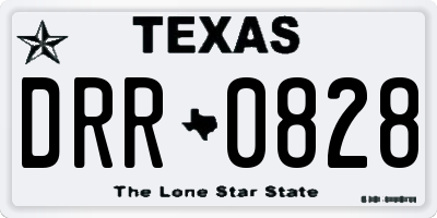TX license plate DRR0828