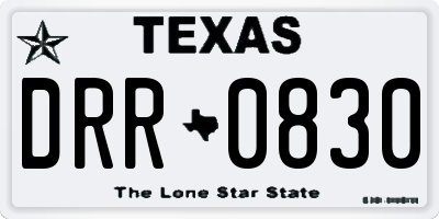 TX license plate DRR0830