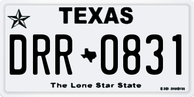TX license plate DRR0831