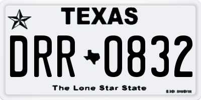 TX license plate DRR0832