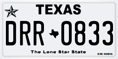 TX license plate DRR0833
