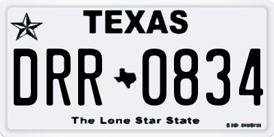 TX license plate DRR0834