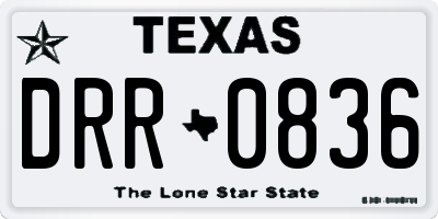 TX license plate DRR0836