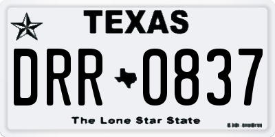TX license plate DRR0837