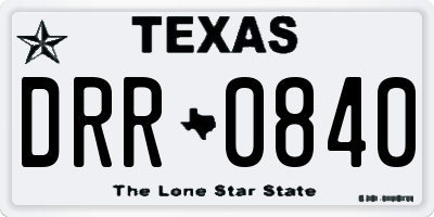 TX license plate DRR0840