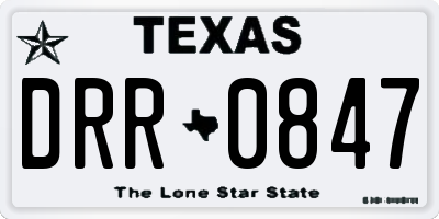 TX license plate DRR0847