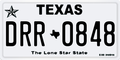 TX license plate DRR0848