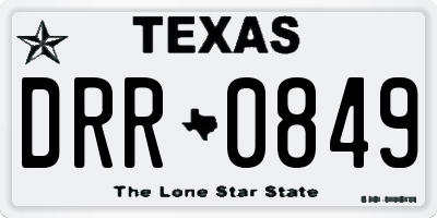 TX license plate DRR0849