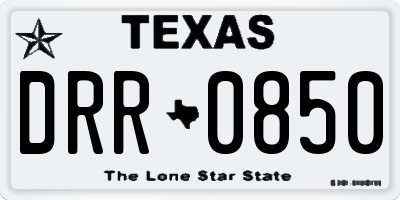 TX license plate DRR0850