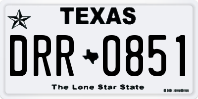 TX license plate DRR0851