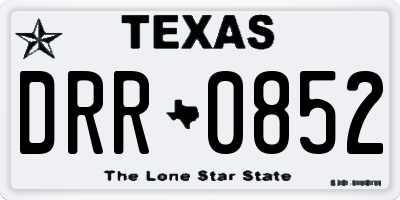 TX license plate DRR0852