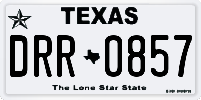 TX license plate DRR0857