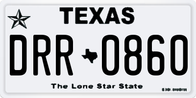 TX license plate DRR0860